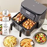 Karaca Air Pro Cook Duo Tandır XXXL 8 Litre Airfryer Fritöz Space Gray Black 8 Kişilik